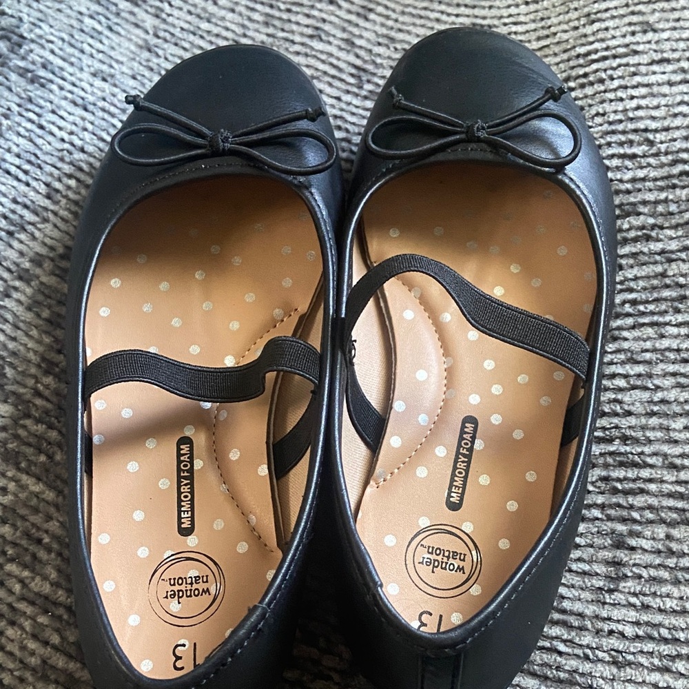 Wonder Nation Black Kids Dress Shoes